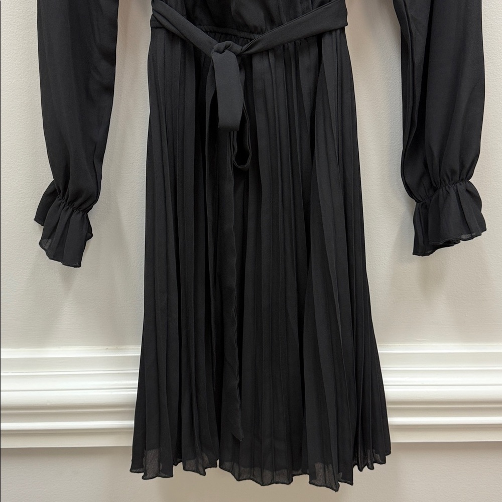 BBX Lephsnt Elegant Black Accordian Detail Dress Sz Small! - Picture 4 of 10
